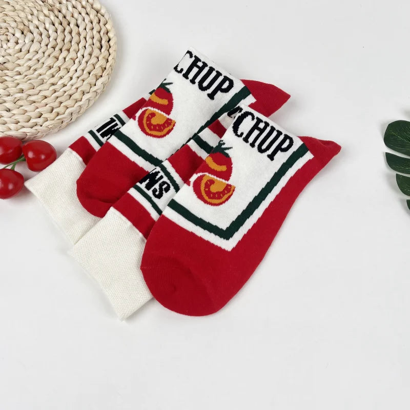 Ketchup Bottle Funny Socks